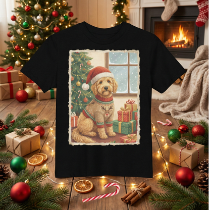Dziecięca koszulka Unisex "Świąteczny Goldendoodle"|PyraWBrylach