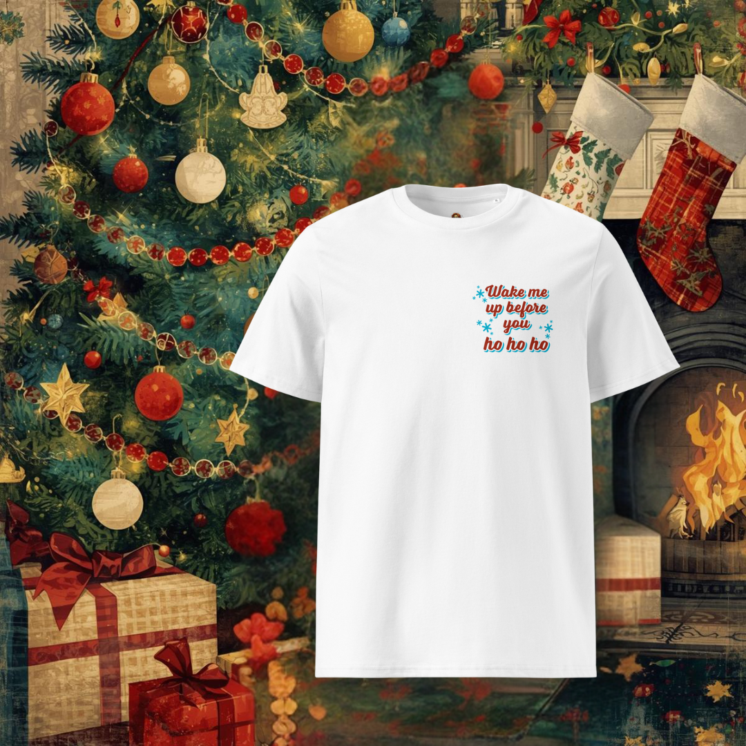 Koszulka świąteczna "Wake me up... ho ho ho" (Unisex) | PyraWBrylach