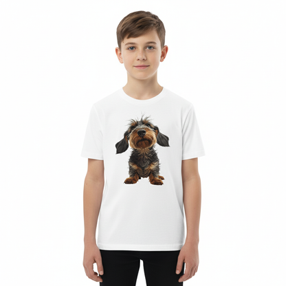 Koszulka Dziecięca z Jamnikiem Chrupkiem - Słodki Pies | PyraWBrylach