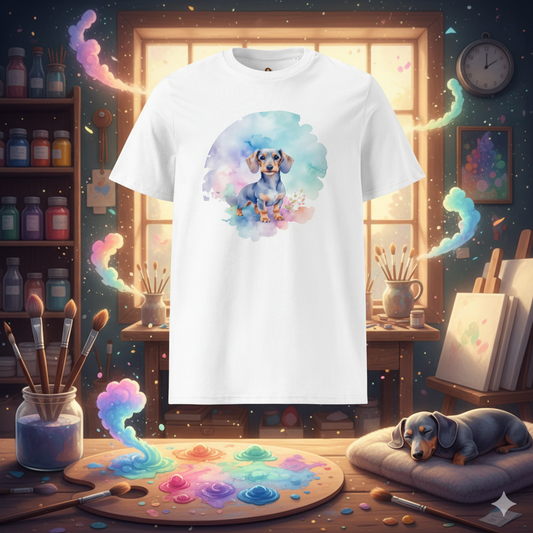 Koszulka Unisex "Jamnik Akwarelowy Przyjaciel"|PyraWBrylach