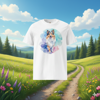Koszulka Unisex- "Owczarek Szkockie Collie- Akwarelowy Przyjaciel"| PyraWBrylach