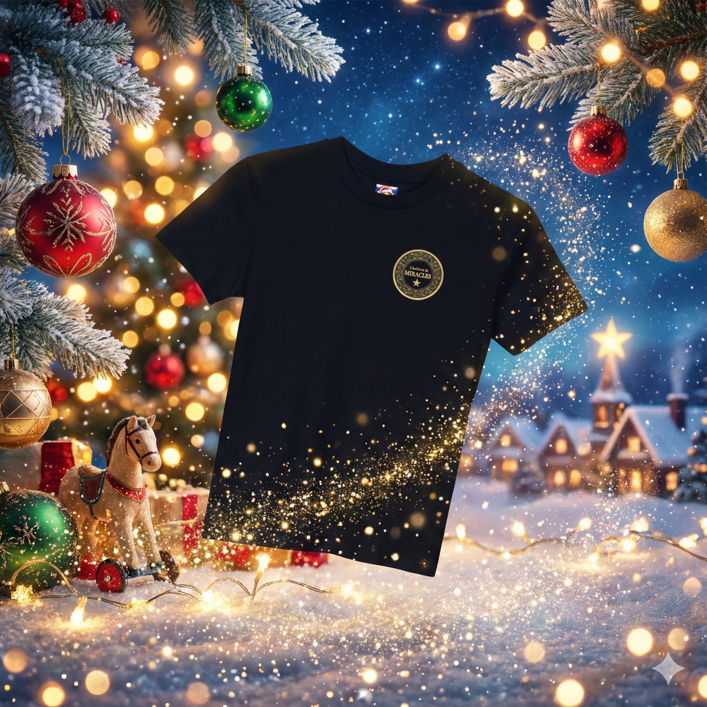 Limitowana świąteczna kolekcja 2025- Dziecięca koszulka unisex "I believe in MIRACLES"|PyraWBrylach