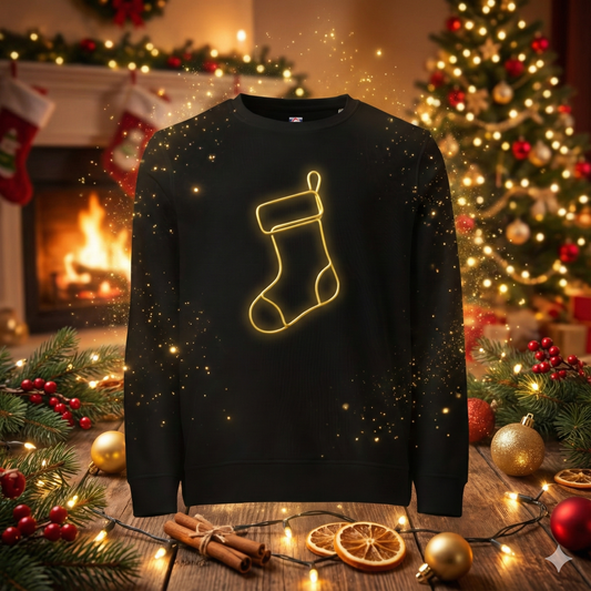 Świąteczna Bluza Unisex "Golden Trace- złota skarpeta"|PyraWBrylach