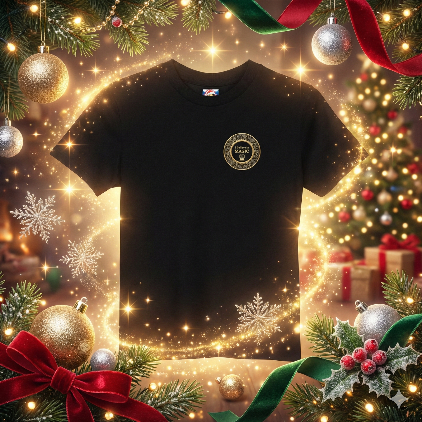 Limitowana świąteczna kolekcja 2025- Dziecięca koszulka unisex "I believe in MAGIC"|PyraWBrylach