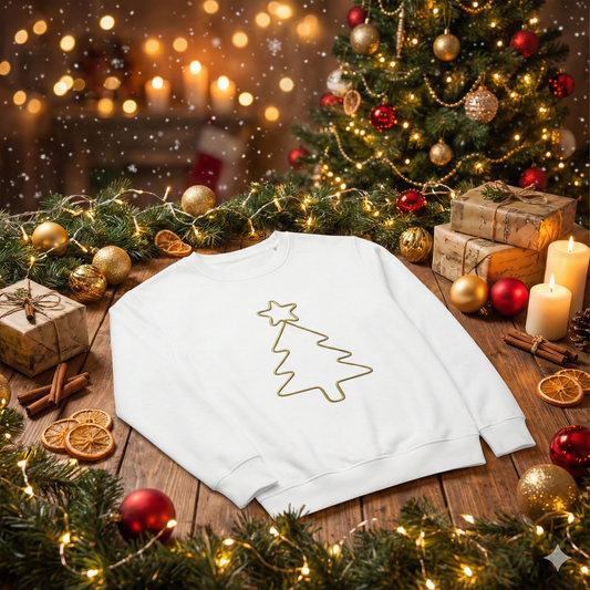 Świąteczna Bluza Unisex "Golden Trace- złota choinka"|PyraWBrylach