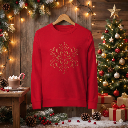 Świąteczna Bluza Unisex "Golden Trace- złota śnieżynka"|PyraWBrylach