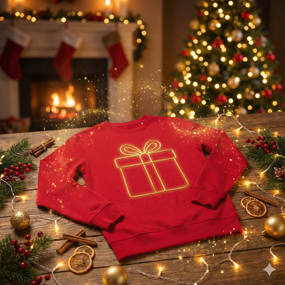 Świąteczna Bluza Unisex "Golden Trace- złoty prezent"|PyraWBrylach