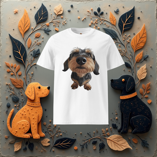 Koszulka Unisex Jamnik Fikus Serce Domu | PyraWBrylach