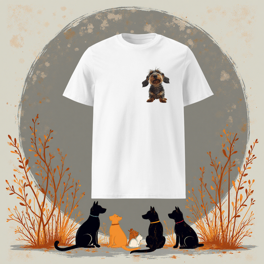 Koszulka Unisex Jamnik Profesor Wąs - Elegancki Pies | PyraWBrylach