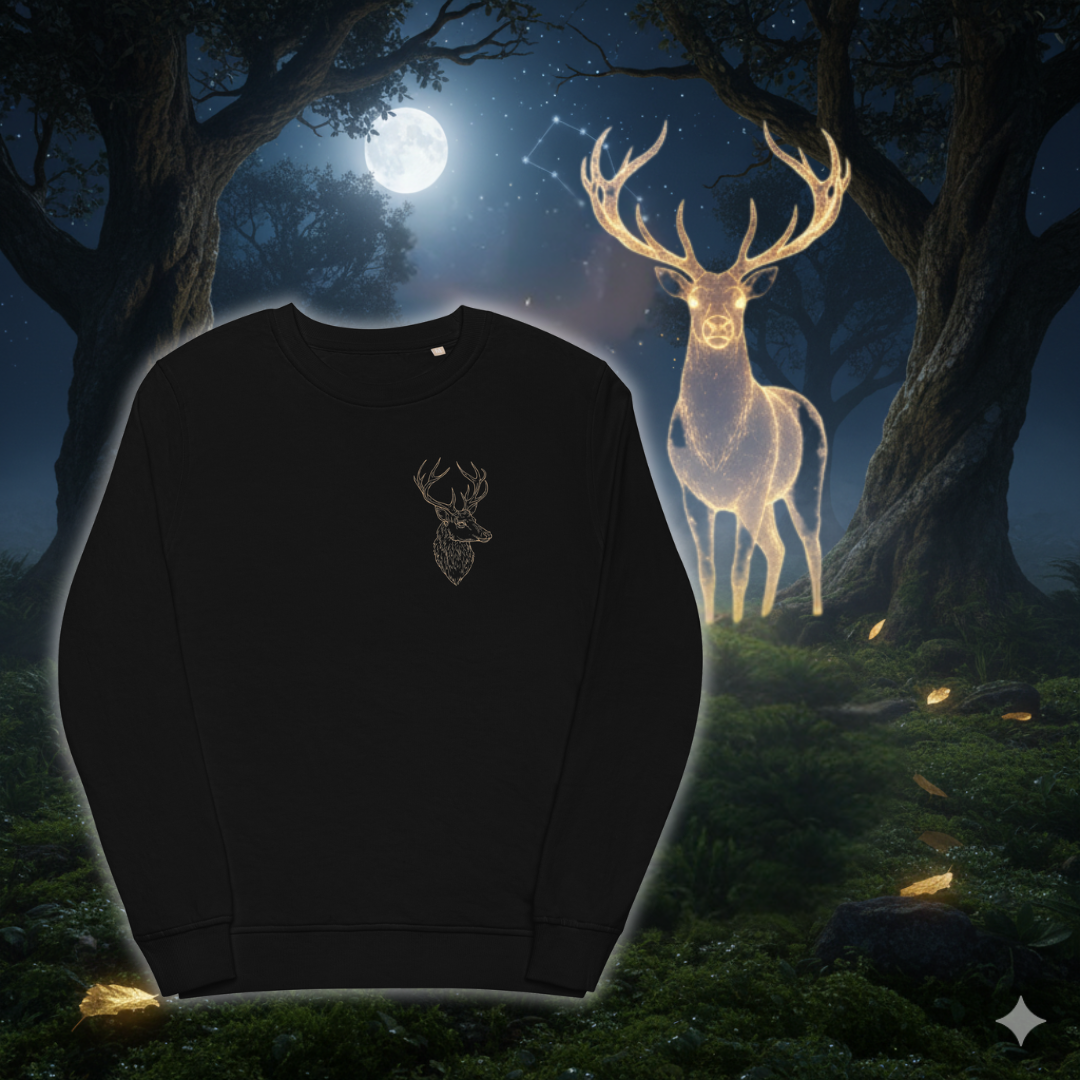 Eko Bluza "Świąteczny Jeleń" (Unisex) | Bawełna Ekologiczna | PyraWBrylach