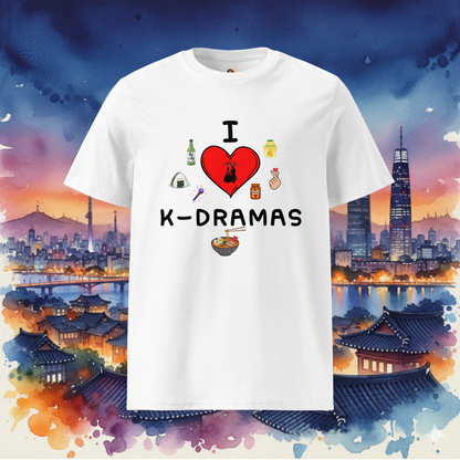Koszulka Unisex I Love K-Dramas - Dla Fanów Koreańskich Seriali | PyraWBrylach