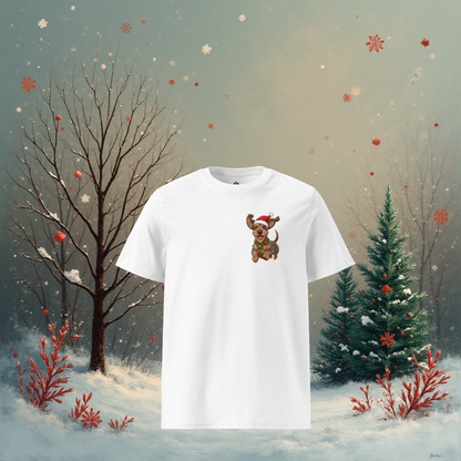 Koszulka Unisex Jamnik Iskierka Świąteczny - Boże Narodzenie