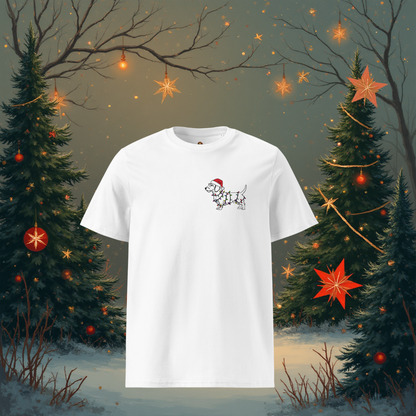 Koszulka Unisex Jamnik Światełko - Świąteczna | PyraWBrylach