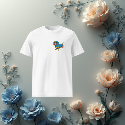 Koszulka Unisex Jamnik Pop-Art - Kolorowy Design | PyraWBrylach