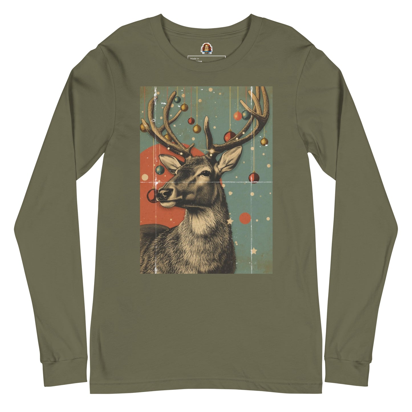 Koszulka "Świąteczny Jeleń", tej! (Unisex Longsleeve) | Wygodna i Stylowa | PyraWBrylach