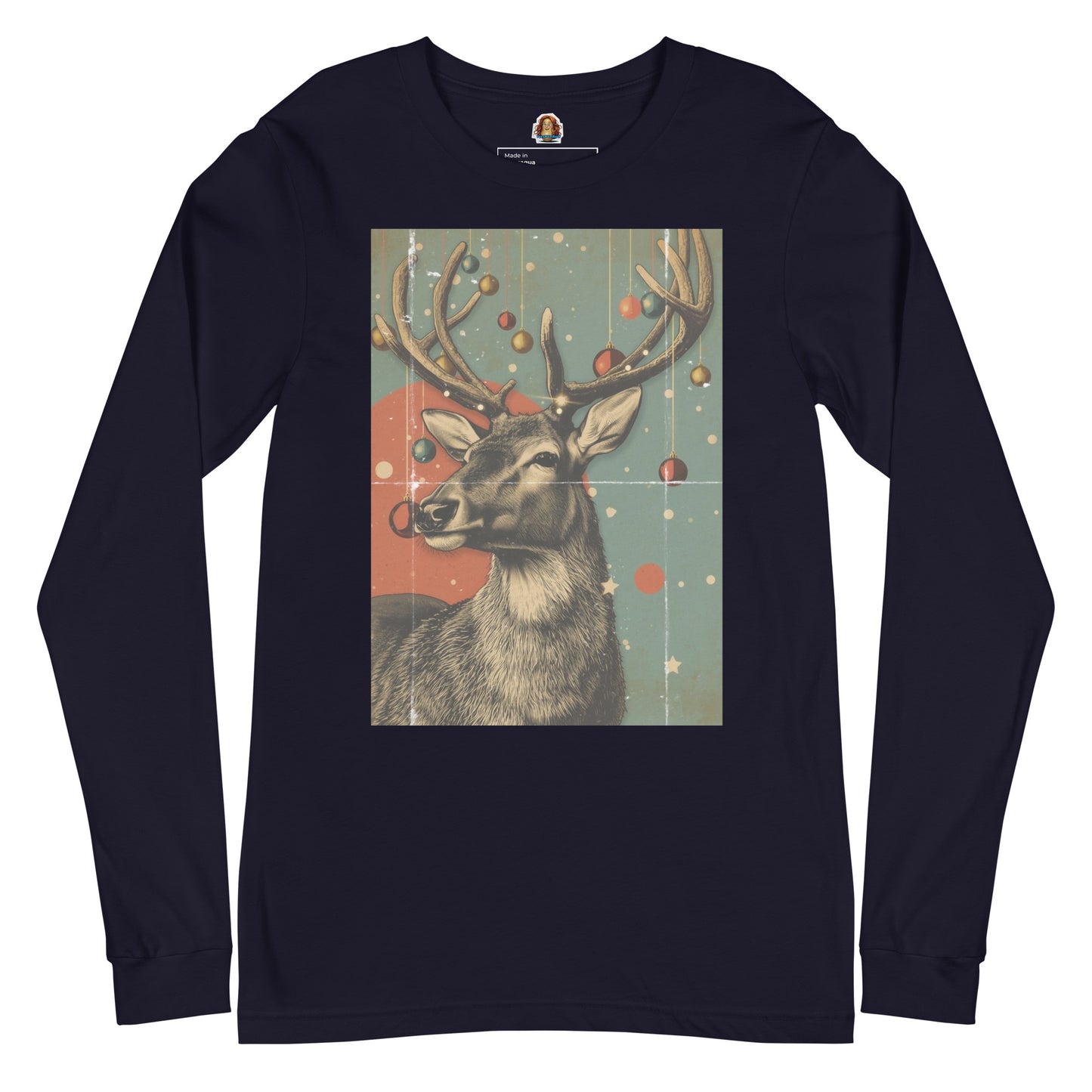 Koszulka "Świąteczny Jeleń", tej! (Unisex Longsleeve) | Wygodna i Stylowa | PyraWBrylach